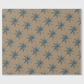 Rustic Kraft Green  Star Wrapping Paper Cadeaupapier (Vlak)