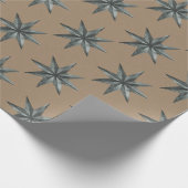 Rustic Kraft Green  Star Wrapping Paper Cadeaupapier (Hoek)