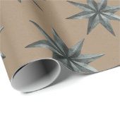 Rustic Kraft Green  Star Wrapping Paper Cadeaupapier (Rol Hoek)