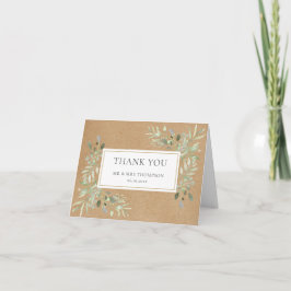Rustic Kraft Greenery verlaat bruiloft Kaart