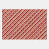 Rustic Kraft Groen Rood Wit Snoep Strepen Inpakpapier Vel (Voorkant 2)