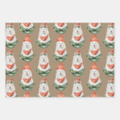 Rustic Kraft Grote honden gekleed voor kerstmis Inpakpapier Vel (Voorkant 2)