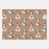 Rustic Kraft Grote honden gekleed voor kerstmis Inpakpapier Vel (Voorkant)