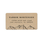 Rustic Kraft Hand-door de hand getrokken Bergen Etiket (Voorkant)