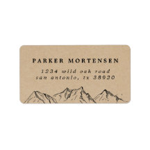 Rustic Kraft Hand-door de hand getrokken Bergen