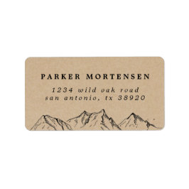 Rustic Kraft Hand-door de hand getrokken Bergen Etiket