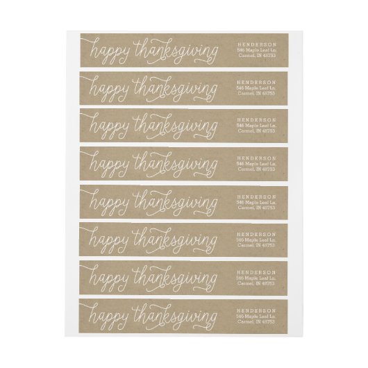 Rustic Kraft Hand Lettering Happy Thanksgiving (Vel)