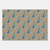 Rustic Kraft Hand Pine en Spruce Trees Inpakpapier Vel (Voorkant 3)
