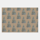 Rustic Kraft Hand Pine en Spruce Trees Inpakpapier Vel (Voorkant 2)