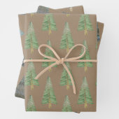 Rustic Kraft Hand Pine en Spruce Trees Inpakpapier Vel (In situ)