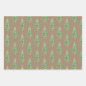 Rustic Kraft Hand Pine en Spruce Trees Inpakpapier Vel (Voorkant)