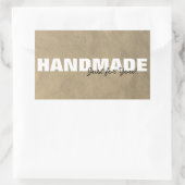 Rustic Kraft Handgemaakt voor uw bedrijf/Gift Rechthoekige Sticker (Tas)