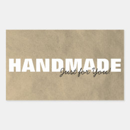 Rustic Kraft Handgemaakt voor uw bedrijf/Gift Rechthoekige Sticker