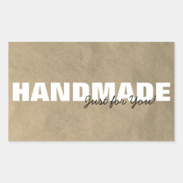 Rustic Kraft Handgemaakt voor uw bedrijf/Gift Rechthoekige Sticker