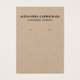 Rustic Kraft Handmade Jewelry Earring Display Kaar Visitekaartje