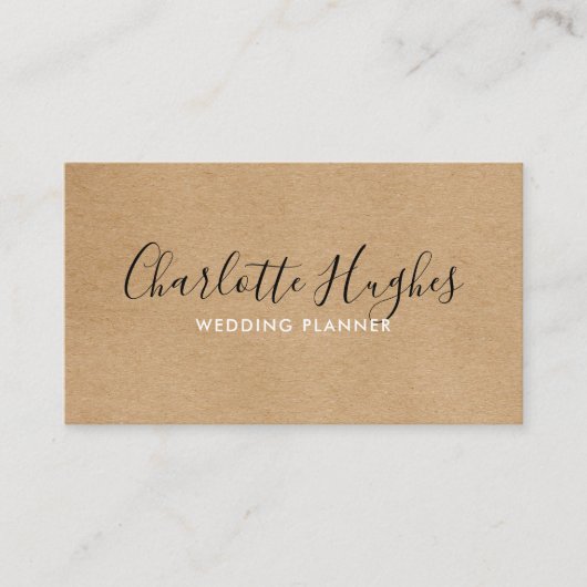 Rustic Kraft handtekening Visitekaartje (Voorkant)