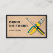 Rustic Kraft Handyman Repair Tools — elektricien Visitekaartje (Voorkant)