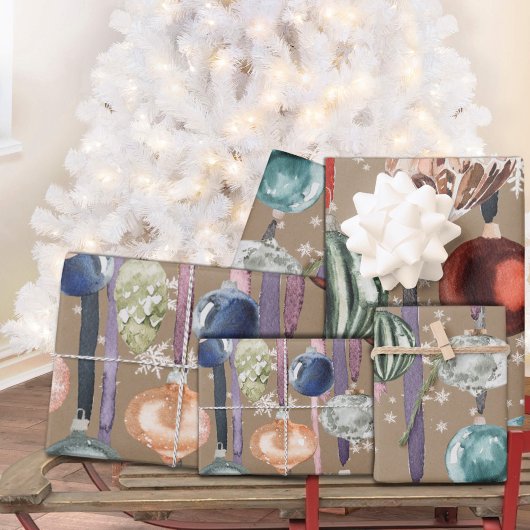 Rustic Kraft  Hanging Ribbon Glass Ornament Inpakpapier Vel