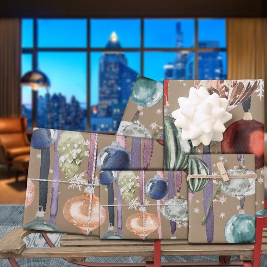 Rustic Kraft  Hanging Ribbon Glass Ornament Inpakpapier Vel