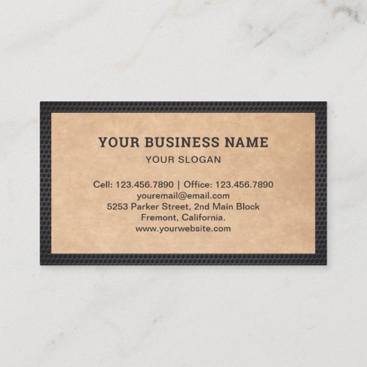 Rustic Kraft Hardware Power Tool Red Drift Machine Visitekaartje (Achterkant)