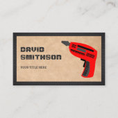 Rustic Kraft Hardware Power Tool Red Drift Machine Visitekaartje (Voorkant)