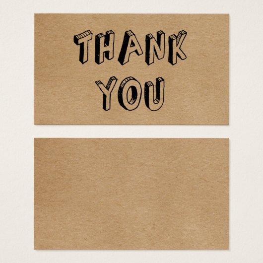  Rustic Kraft - Hartelijk dank - Kaart (Voorkant /achterkant)