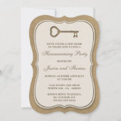 Rustic Kraft Heart Key New Home Housewarming Kaart (Voorkant)