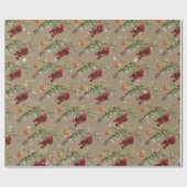 Rustic Kraft Holiday Highbush Cranberries & Spruce Cadeaupapier (Vlak)