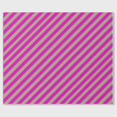 Rustic Kraft Hot Pink Wide Stripe Vakantie Cadeaupapier (Vlak)