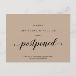 Rustic Kraft,, Huwelijksuitnodiging Uitgesteld Briefkaart