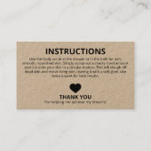 Rustic Kraft Ingredients Instructions Visitekaartje (Achterkant)