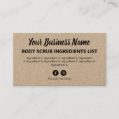 Rustic Kraft Ingredients Instructions Visitekaartje (Voorkant)