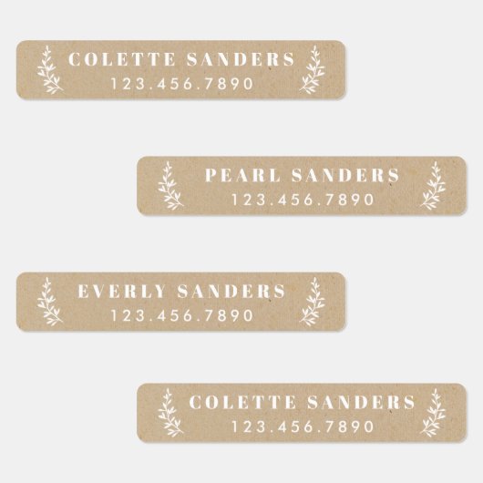 Rustic Kraft Iron on Name Labels (Groep)