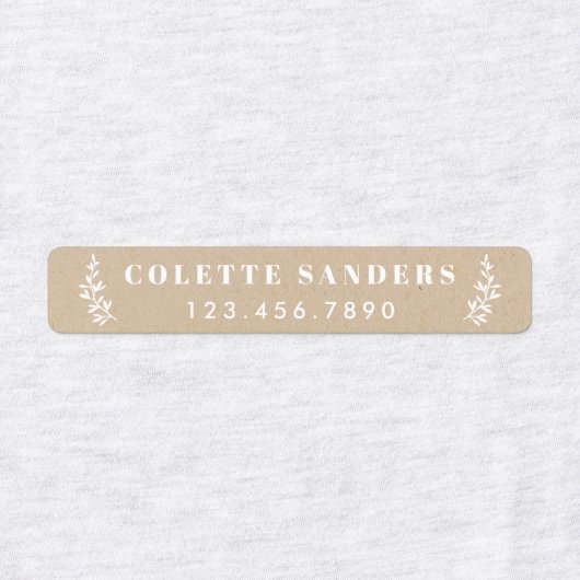 Rustic Kraft Iron on Name Labels (Design 1)