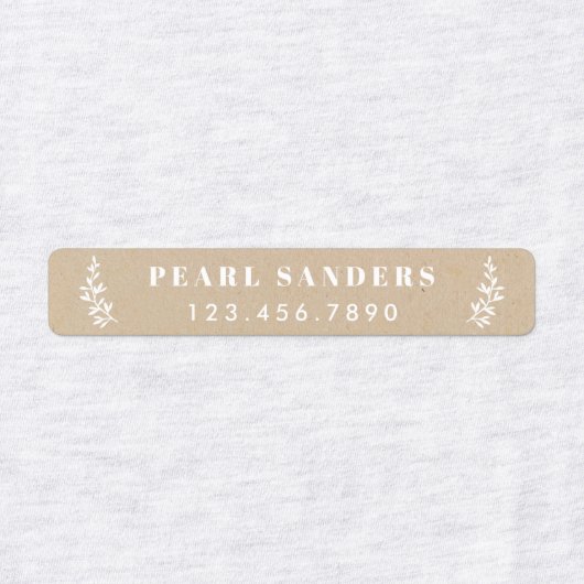 Rustic Kraft Iron on Name Labels (Design 2)