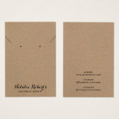 Rustic Kraft Jewelry Earring Ketting Display Visitekaartje (Voorkant /achterkant)