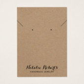Rustic Kraft Jewelry Earring Ketting Display Visitekaartje (Voorkant)