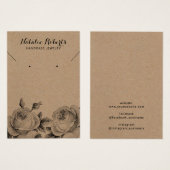 Rustic Kraft Jewelry Ketting Floral Display Visitekaartje (Voorkant /achterkant)