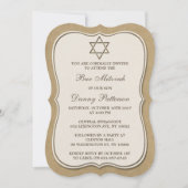 Rustic Kraft Jewish Star van David Bar Mitzvah Kaart (Voorkant)