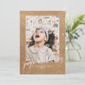 Rustic Kraft Jingle All The Way Script 2 Foto Kaart (Staand voorkant)