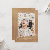Rustic Kraft Jingle All The Way Script 2 Foto Kaart (Voorkant / Achterkant in situ)
