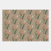 Rustic Kraft-kerst Bouquets Sprigs & Posies Inpakpapier Vel (Voorkant)