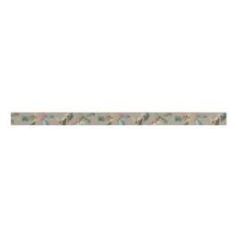 Rustic Kraft kerst Holly Leaf & Red Berries Grosgrain Lint