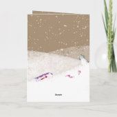 Rustic Kraft Kerst & Mooie Hond Gaat Sneeuwsleeën Feestdagen Kaart (Achterkant)