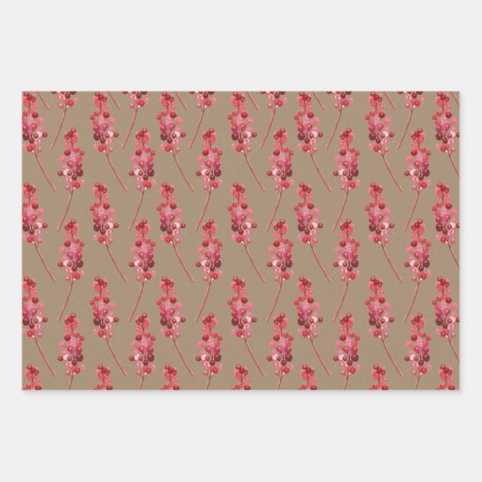 Rustic Kraft-kerstabes Inpakpapier Vel (Voorkant)