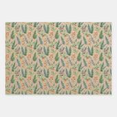 Rustic Kraft Kerstbloem Inpakpapier Vel (Voorkant 3)