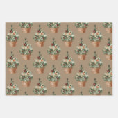 Rustic Kraft-kerstbomen in een mand Inpakpapier Vel (Voorkant)