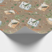 Rustic Kraft kerstfeestdag cadeaupakketten Cadeaupapier (Hoek)