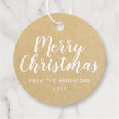 Rustic Kraft-kersthandschrift Bedankjes Labels (Voorkant)