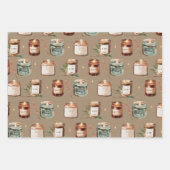 Rustic Kraft-kerstkaarsen Inpakpapier Vel (Voorkant 2)